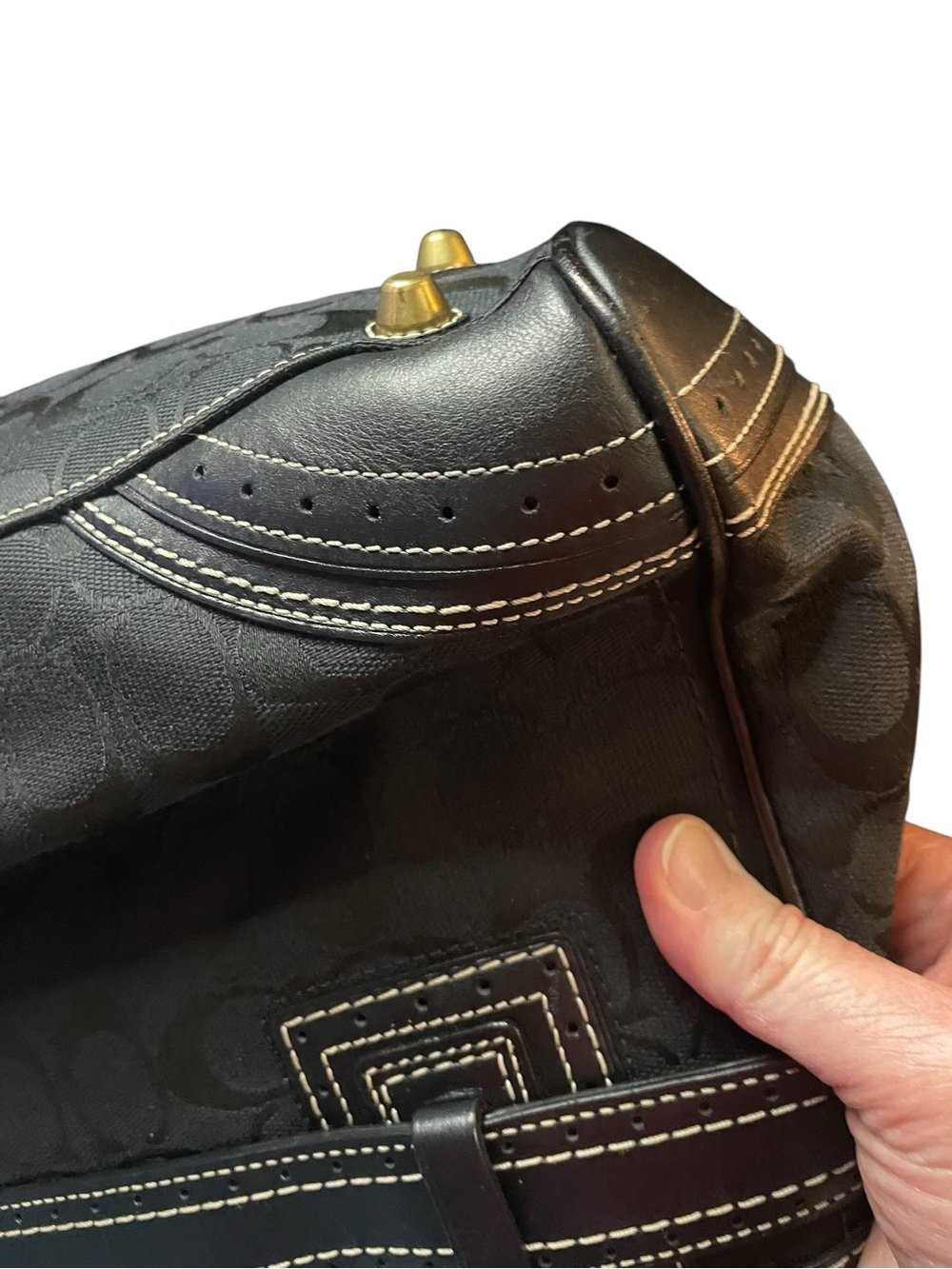 Coach Black Signature C Jacquard Handbag & Matching Wallet Set - Picture 6 of 17